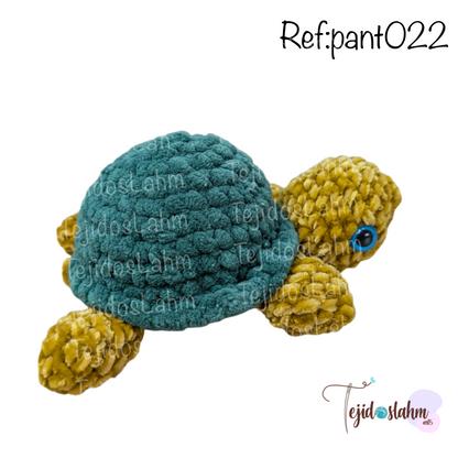 Amigurumi tortuguita amarilla con verde